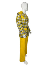 Load image into Gallery viewer, Mannequin wearing a yellow plaid suit and yellow pants against a white wall.