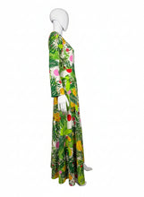 Load image into Gallery viewer, Green floral Jumpsuit on a mannequin against a white wall