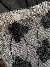 Load image into Gallery viewer, 1940’s Black Rayon Butterfly Lace Dress Size S