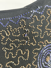 Load image into Gallery viewer, 1920's Black Beaded Evening Dress Size M