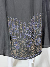 Load image into Gallery viewer, 1920's Black Beaded Evening Dress Size M