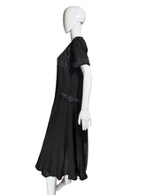 Load image into Gallery viewer, 1920's Black Beaded Evening Dress Size M