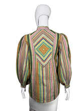 Load image into Gallery viewer, Multicolored striped shirt on a mannequin