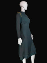Load image into Gallery viewer, Teal dress on a mannequin against a white background.