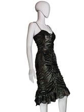 Load image into Gallery viewer, Black textured pants on a white mannequin against a plain background.