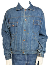 Load image into Gallery viewer, Blue denim jacket on a white background