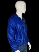 Load image into Gallery viewer, Blue jacket on a mannequin against a gray background