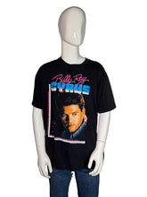 Load image into Gallery viewer, Mannequin wearing a black t-shirt with a graphic design on a plain background