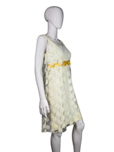Load image into Gallery viewer, White floral dress with yellow bow on a mannequin background