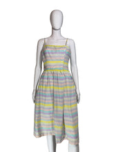 Load image into Gallery viewer, Mannequin wearing a pastel striped dress on a white background