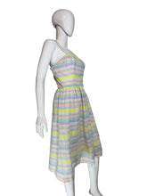 Load image into Gallery viewer, Pastel striped dress on a mannequin