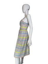 Load image into Gallery viewer, Mannequin wearing a striped dress against a plain wall.