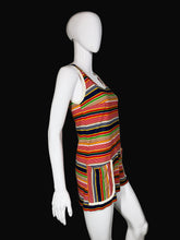 Load image into Gallery viewer, Colorful striped dress on a mannequin