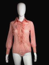 Load image into Gallery viewer, Red and white checkered bodysuit on a mannequin