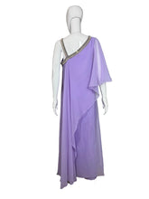 Load image into Gallery viewer, Mannequin wearing a purple dress with a white background