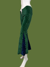 Load image into Gallery viewer, Green and Blue Bell Bottoms against a white background