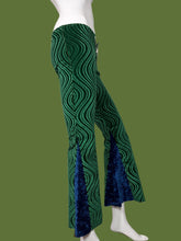 Load image into Gallery viewer, Green and Blue Bell Bottoms against a white background