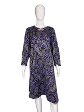 Load image into Gallery viewer, Mannequin wearing a purple paisley patterned dress
