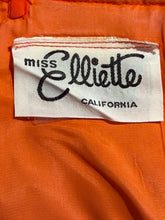 Load image into Gallery viewer, 1970's Miss Elliette Orange Sequin Chiffon Gown - Size L