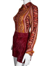 Load image into Gallery viewer, 1960's Mod Crushed Velvet Romper and Jacket Set - Size S
