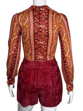 Load image into Gallery viewer, 1960's Mod Crushed Velvet Romper and Jacket Set - Size S