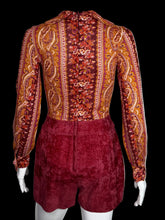 Load image into Gallery viewer, 1960's Mod Crushed Velvet Romper and Jacket Set - Size S