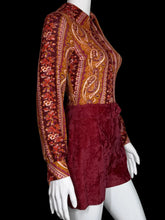 Load image into Gallery viewer, 1960's Mod Crushed Velvet Romper and Jacket Set - Size S