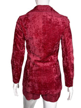 Load image into Gallery viewer, 1960's Mod Crushed Velvet Romper and Jacket Set - Size S