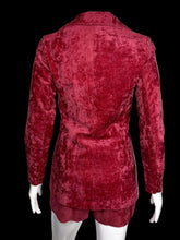 Load image into Gallery viewer, 1960's Mod Crushed Velvet Romper and Jacket Set - Size S