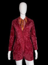 Load image into Gallery viewer, 1960's Mod Crushed Velvet Romper and Jacket Set - Size S