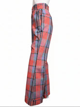 Load image into Gallery viewer, Plaid Bell bottom pants on a mannequin against a white background