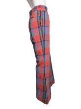 Load image into Gallery viewer, 1970's Plaid Seersucker Wrangler Bell Bottoms - Size 28