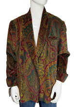 Load image into Gallery viewer, 1990's Ralph Lauren Paisley Velour Smoking Jacket - Size L