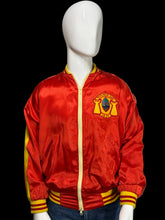 Load image into Gallery viewer, Red jacket with yellow accents on a mannequin against a plain background