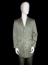 Load image into Gallery viewer, A men's two-piece suit with a white windowpane plaid pattern.