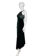 Load image into Gallery viewer, Dark green evening gown on a mannequin against a plain background