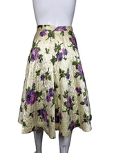 Load image into Gallery viewer, 1950's Alex Coleman Floral Satin Quilted Skirt Set - Size S