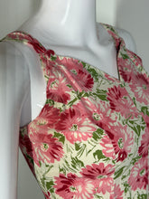 Load image into Gallery viewer, Floral-patterned dress strap with a button closure mannequin on a white background