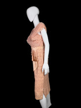 Load image into Gallery viewer, Mannequin wearing a peach-colored dress on a white surface