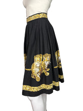 Load image into Gallery viewer, 1950's Novelty Print Leopard Cub Full Sweep Skirt Size XS