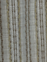 Load image into Gallery viewer, A close-up of a woven fabric texture with horizontal stripes in beige, gray, and brown.