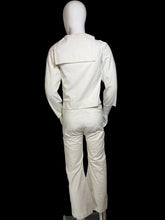 Load image into Gallery viewer, A white two-piece sailor set displayed on a mannequin from the back.