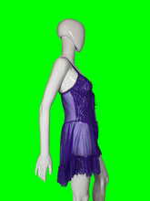 Load image into Gallery viewer, 1990s Frederick's of Hollywood Purple Lace Chiffon Teddy – Size S