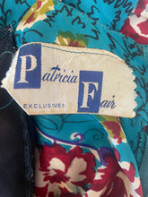 Load image into Gallery viewer, 1940’s Patricia Fair Teal and Maroon Rayon Dress Size XS