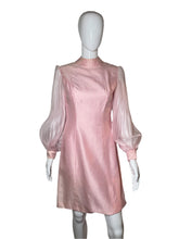 Load image into Gallery viewer, 1960's Pink Cocktail Dress with Accordion Pleated Sleeves SizeS