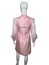 Load image into Gallery viewer, 1960's Pink Cocktail Dress with Accordion Pleated Sleeves SizeS