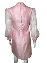 Load image into Gallery viewer, 1960's Pink Cocktail Dress with Accordion Pleated Sleeves SizeS