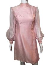 Load image into Gallery viewer, 1960's Pink Cocktail Dress with Accordion Pleated Sleeves SizeS