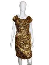 Load image into Gallery viewer, 1950's Gold Lame' Cocktail Wiggle Dress Size S