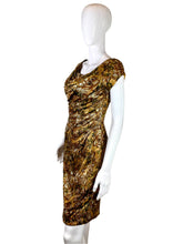 Load image into Gallery viewer, 1950's Gold Lame' Cocktail Wiggle Dress Size S